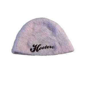 Hooters | Vintage Pink Angora and Wool blend Beanie Hat Soft Fluffy